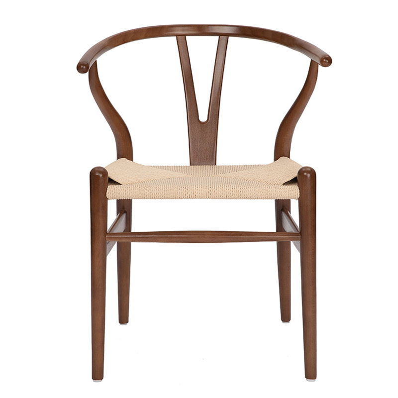 Chaise en bois massif Gunnur, Beige / noyer