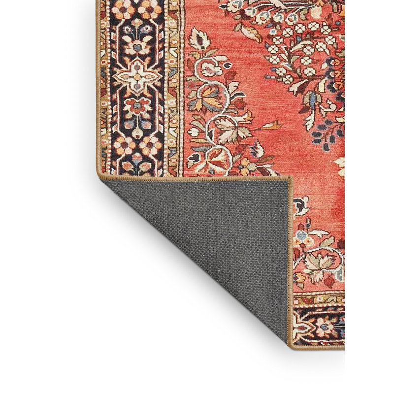 Tapis traditionnel rouge / noir, Rectangle 4 pi x 6 pi