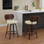 Tabourets de bar pivotants à hauteur de comptoir de 26 po Mid Century-1747085944