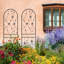 Paquet de 4 treillis de jardin en métal 71 po x 19,7 po antirouille pour plantes grimpantes, support de fleur extérieur papillon noir