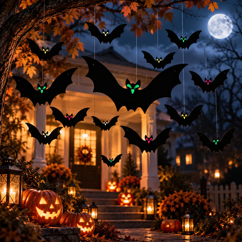 Ensemble de décorations d'Halloween à suspendre en 3 tailles, lot de 18