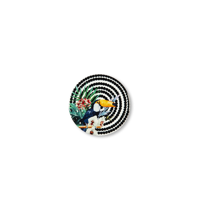 Tropical Chic Ceramic Round 6 Piece Coaster Set