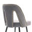 Collection Akoya moderne | Chaise de salle à manger contemporaine en velours rembourrée avec têtes de clous et pieds en métal noir, gris, ensemble de 2-117163502