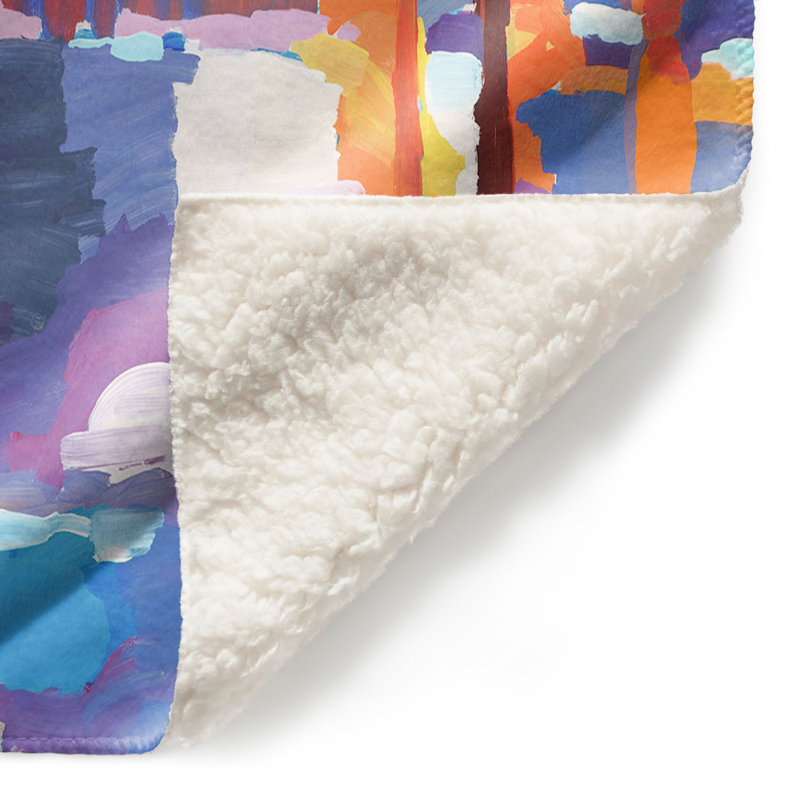 Couverture en sherpa doux à feuillage flamme long, l 51 po x L 60 po