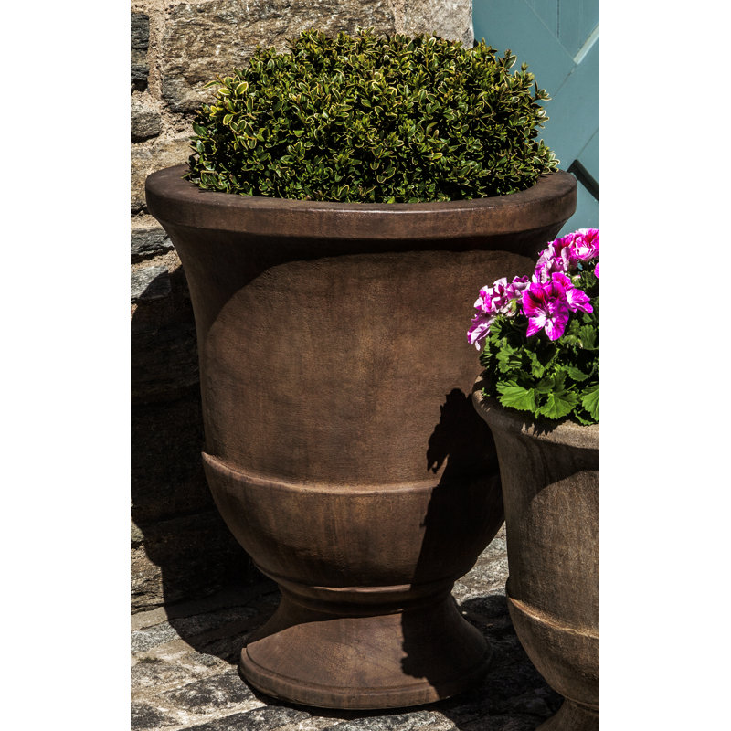 Pascal Handmade Urn Planter, Pietra Vecchia, 20.75" H x 17.25" W x 17.25" D