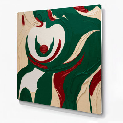 Art mural abstrait en métal vert 78