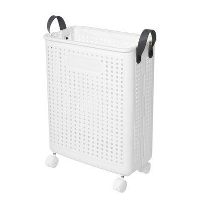 Plastic Rolling Laundry Hamper with Handles