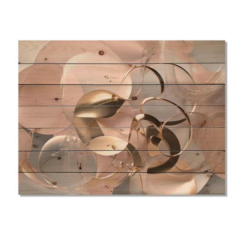Filton - Panneaux de décoration murale abstraits en bois, H 34 po x l 44 po