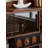 Medieval-Style Red Oak Sliding Corner Glass Door Bookcase
