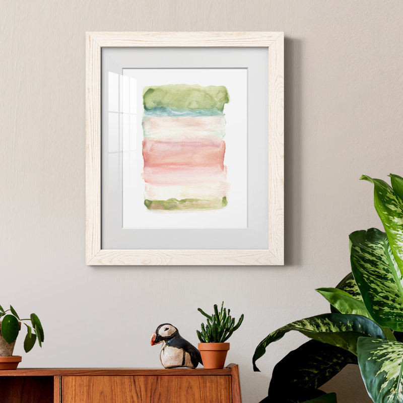 Skye III - Peinture encadrée sur papier, H 20 po x l 17 po x P 1,5 po, Papier encadré blanc
