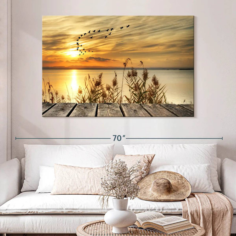 Kerrick, coucher de soleil en mer, H 34 po x l 51 po