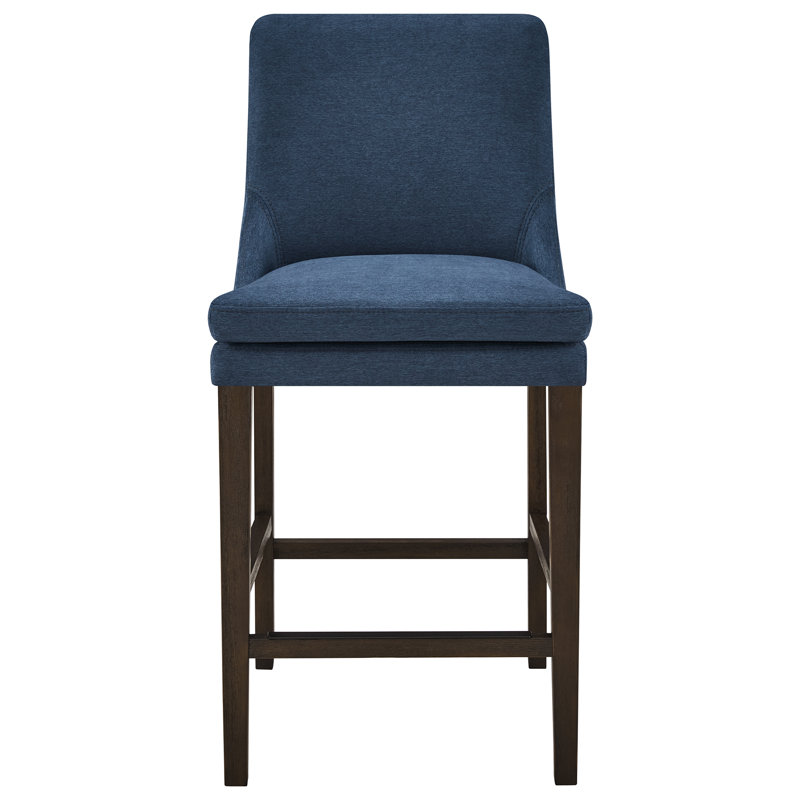 Tabouret de bar et de comptoir Niara, Cuir bleu marine, Tabouret de comptoir (siège d'une hauteur de 26 p