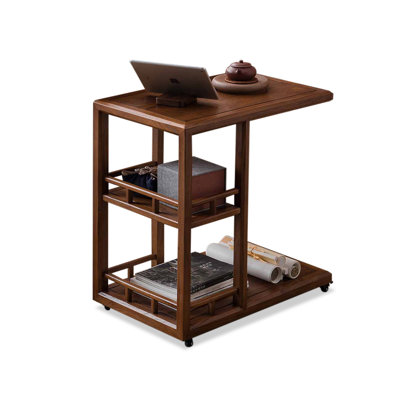 25.59" Brown Solid Wood Rectangular Coffee Table
