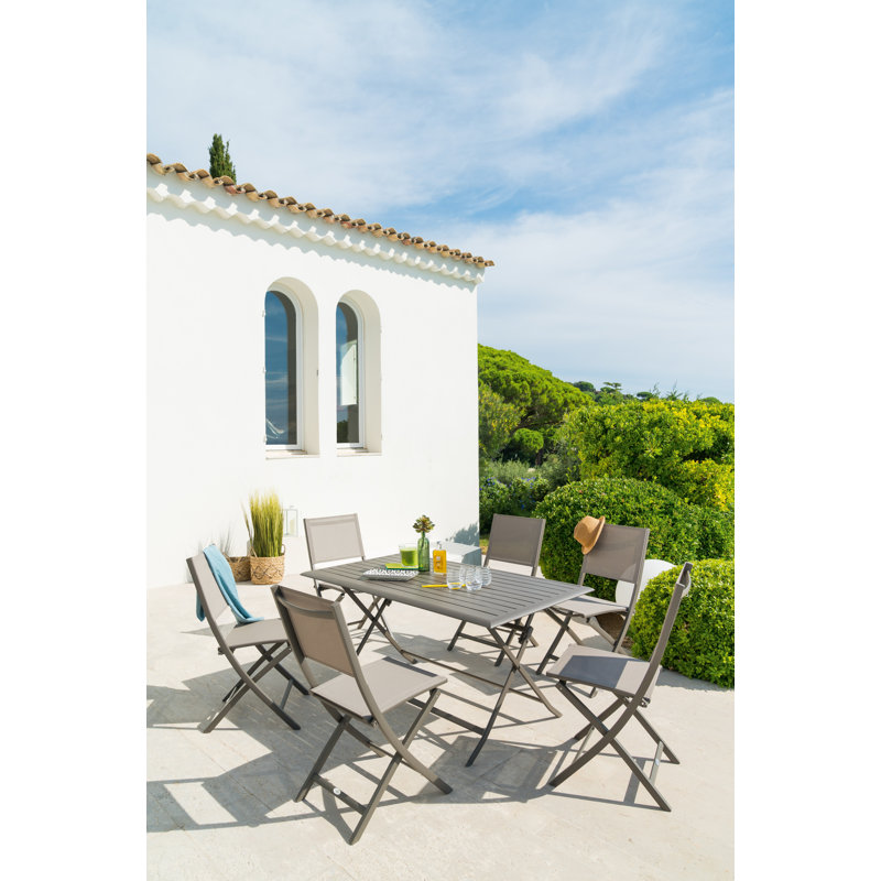 Telemanus Rectangular Outdoor Bistro Table, 71cm H x 80cm W x 150cm D, Noir
