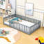 Lit simple en bois avec clôture-40852867
