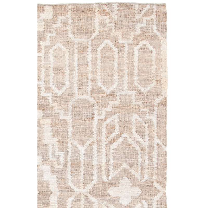 Artian Southwestern Flatweave Jute/Sisal Area Rug in Beige, Rectangle 8' x 10'