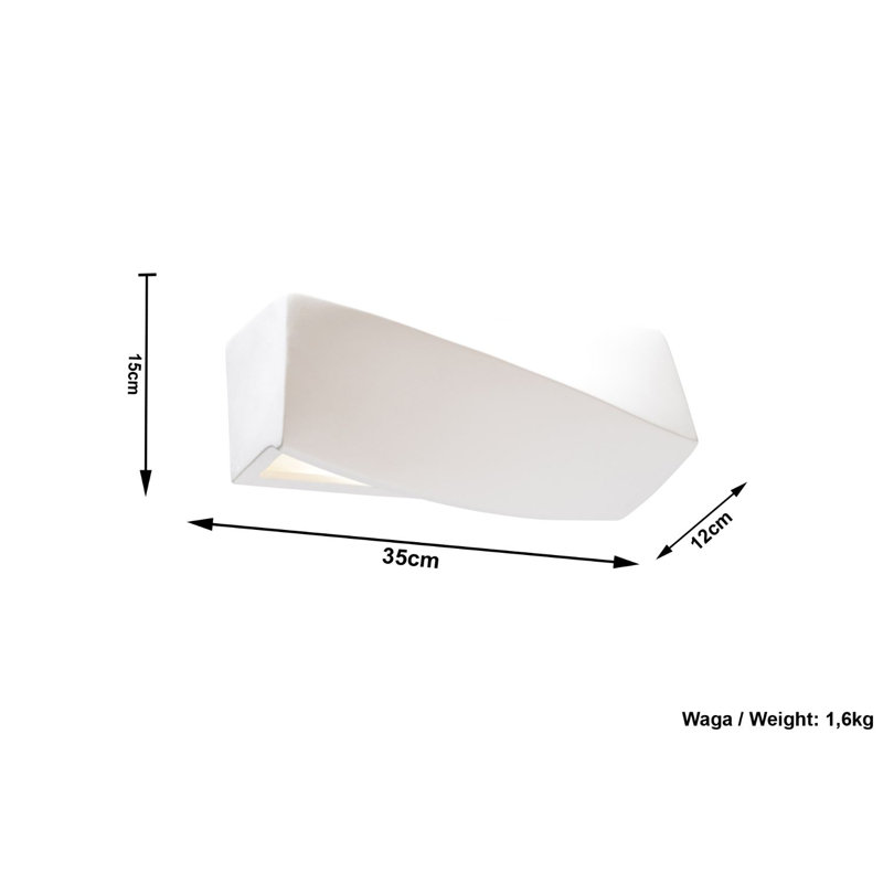 Anberlyn Ceramic Flush Mounted Sconce, 15cm H x 35cm W x 12cm D