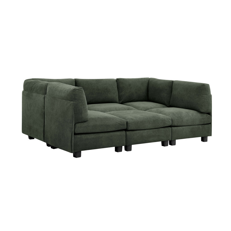 6-Piece Upholstered Sectional Sofa for Family Comfort