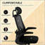 Chaise de bureau en filet, chaise de bureau avec accoudoirs rabattables, appui-tête rotatif, support lombaire réglable-432827626-432827624