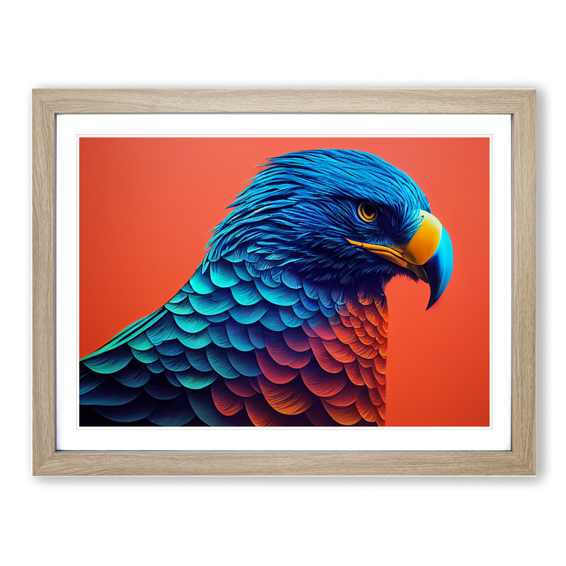 Sensational Eagle Bird - Framed Print, 34cm H x 46cm W x 2cm D, Oak