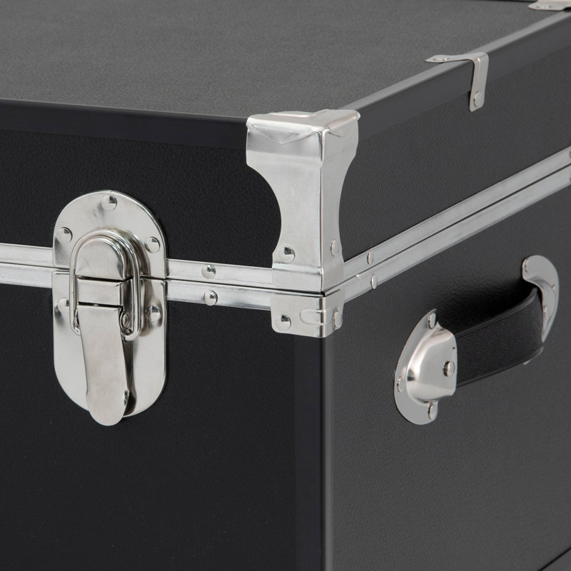 Lynne Manufactured Wood Camp Trunk / Footlocker, Black