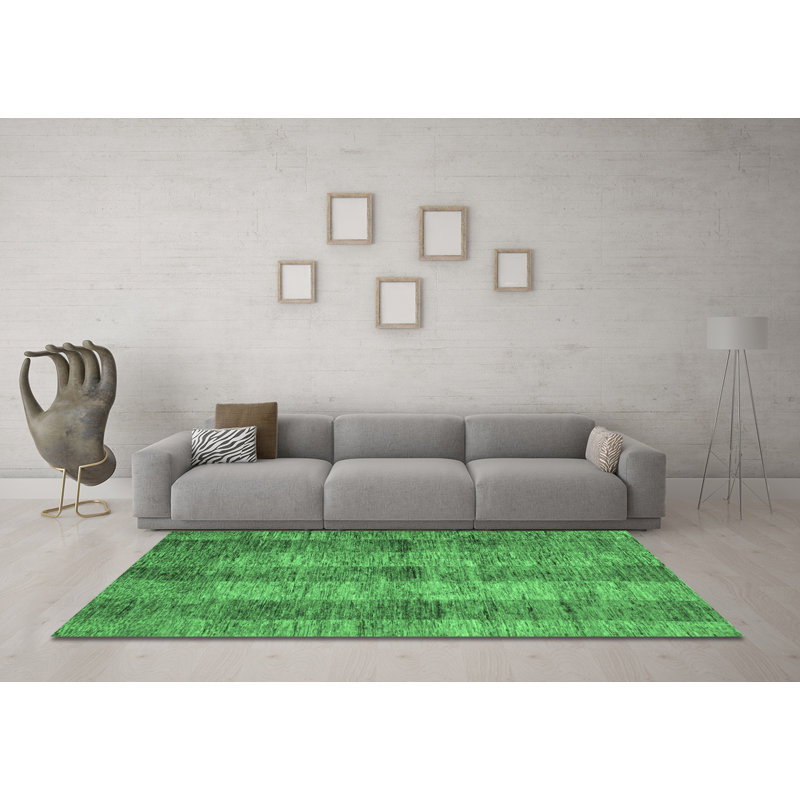 Washable Striped Indoor Rug, Square 4'