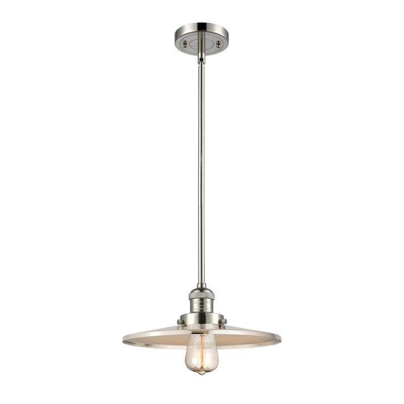 Luminaire suspendu conique à 1 lumière Rouvin, Chrome poli, Chrome poli, H 5,38 po x l 12 po x P 12 po