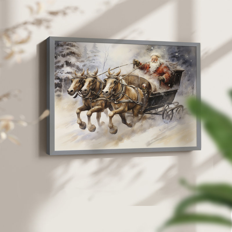 «Chirstmas Art» -CCCLLX-III - Reproduction encadrée - Restickable, H 22 po x l 28 po, Gris