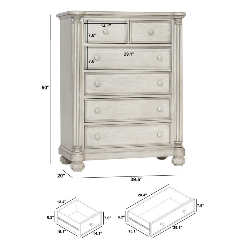 Brister 5 Drawer Chest, White