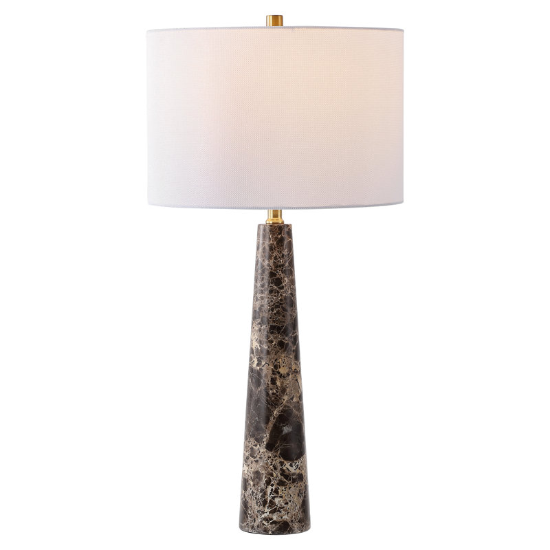 Lampe de table Aliso en albâtre, Dark Brown / White