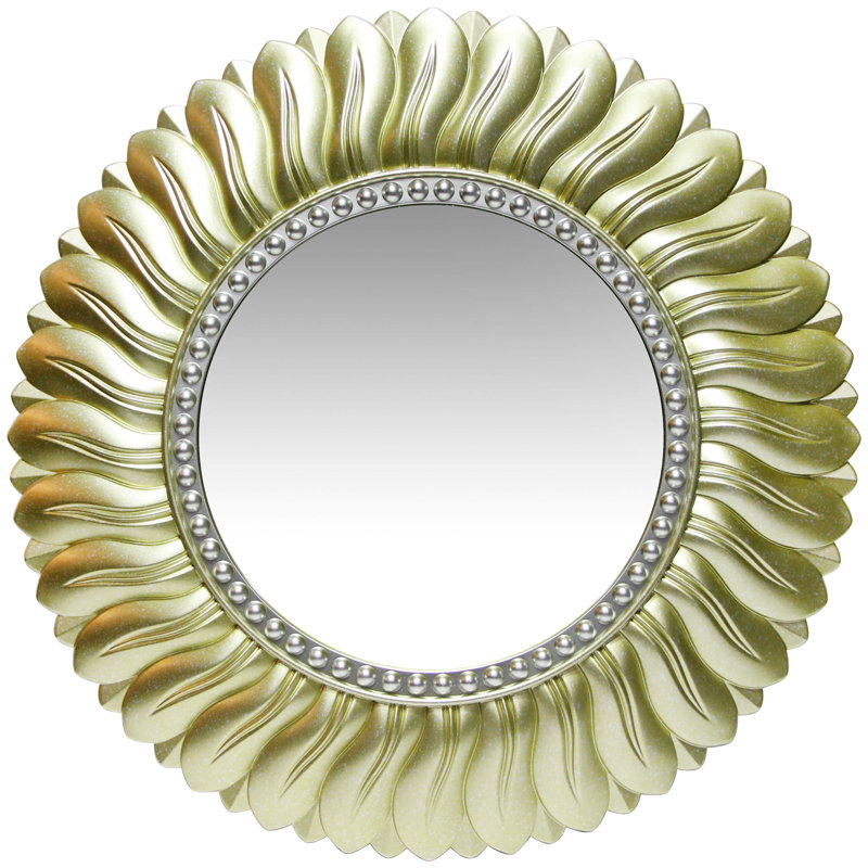 Chappory Mirror Round Plastic Wall Mirror 21.5 Inches, Gold