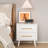 Modern Wooden 2-Drawer Nightstand with Metal Handles and Tapered Legs-849521676
