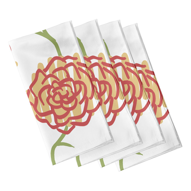 Ciron Spring Floral  Napkins, Orange