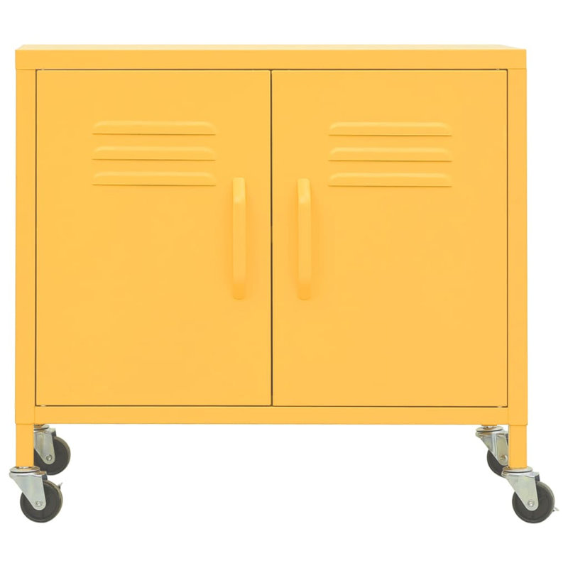 Classeur autoportant avec tablettes pour le bureau, Jaune moutarde