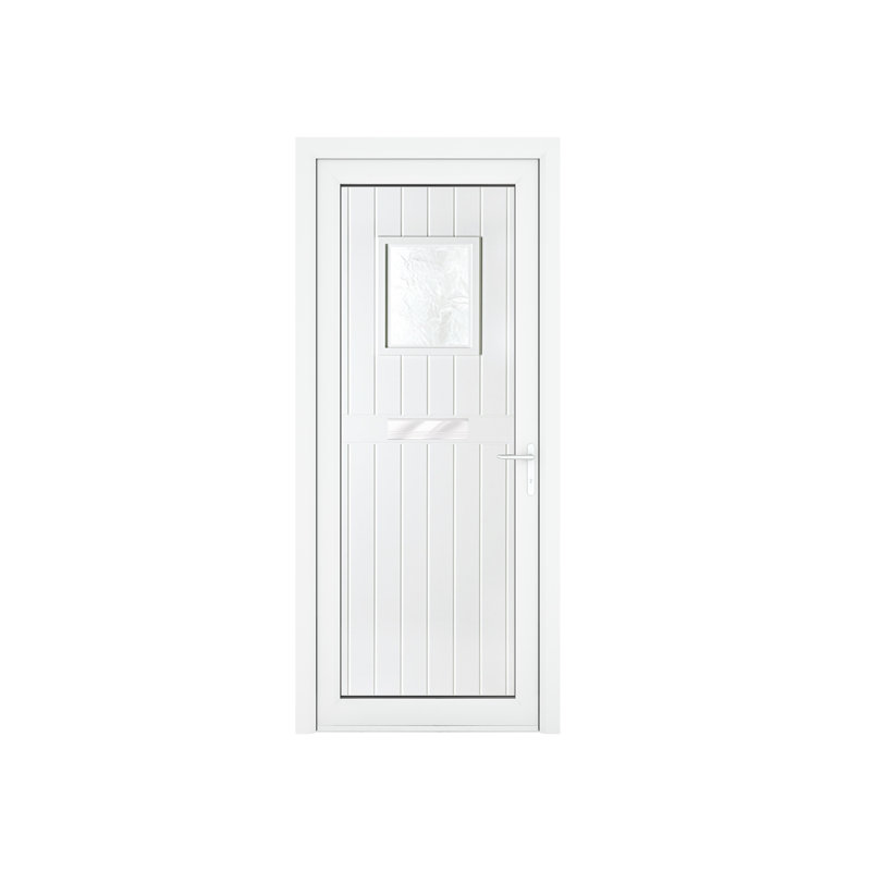 Crystal uPVC Front Door Small square glass Chatsworth White Right Hand Obscure Glass 920x2090mm, Left 