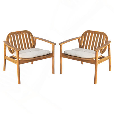 Club Chair With Cushion, Set of 2