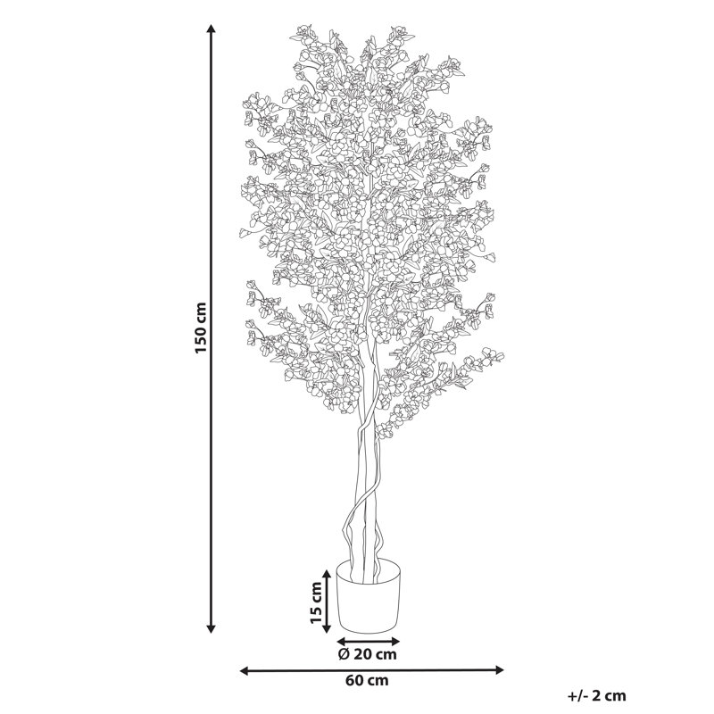 Faux Plant in Pot Liner, 150cm H x 60cm W x 60cm D