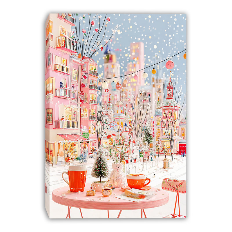 Art mural sur toile Christmas Cafe Wonderland, 16 po x 24 po
