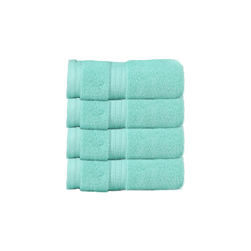Elegance Essentials 550GSM 100% Cotton Zero Twist Super Absorbent Hand Towel (Set of 4) - 16"x24", Turquoise