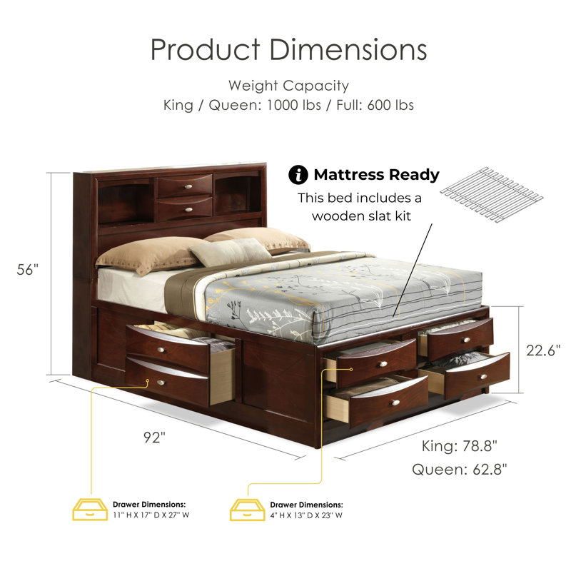 Urbanek Bed, Queen, Brown