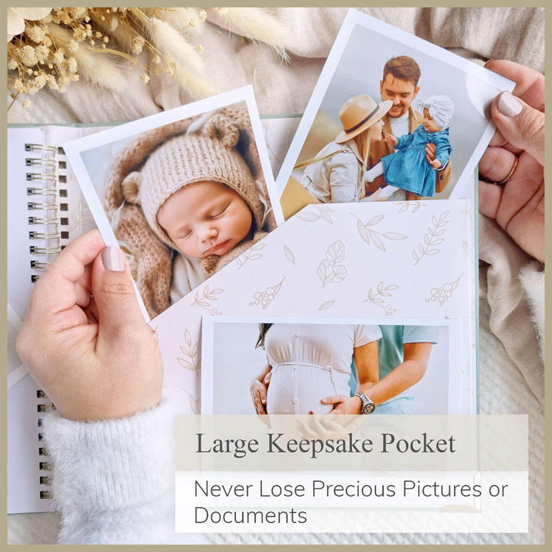 Sage Green First 5 Years neutre pour les enfants, livre de souvenirs, journal Milestone pour la fête de naissance et cadeaux de la nouvelle maman