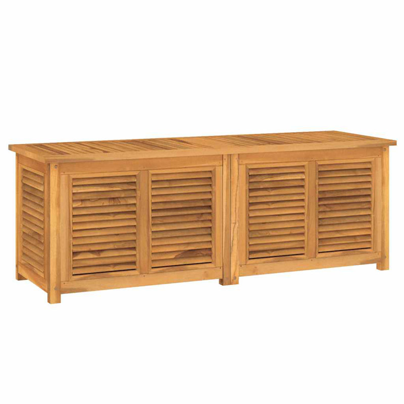 Rosalind Wheeler Connie-Mae 150cm W Water Resistant Teak Solid Wood Deck Box in Brown