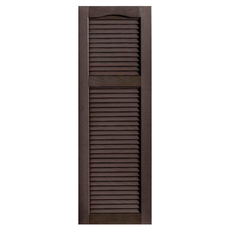 Paire de volets à persiennes style cathédrale, 36 po, 16 po, Brun
