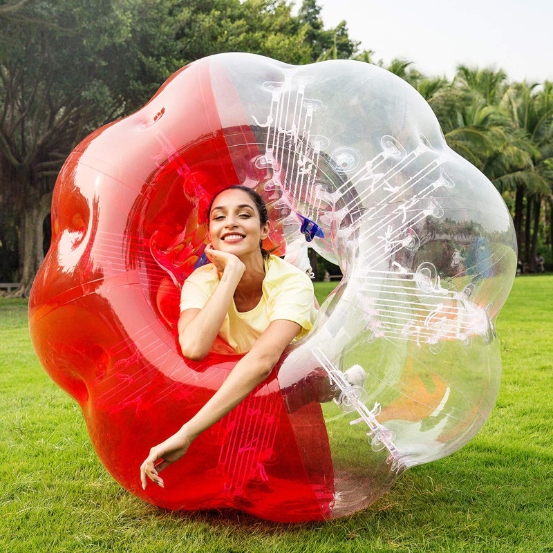 Boule gonflable gonflable, Rouge / blanc