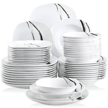 MALACASA Serena Porcelain China Dinnerware Set - Service for