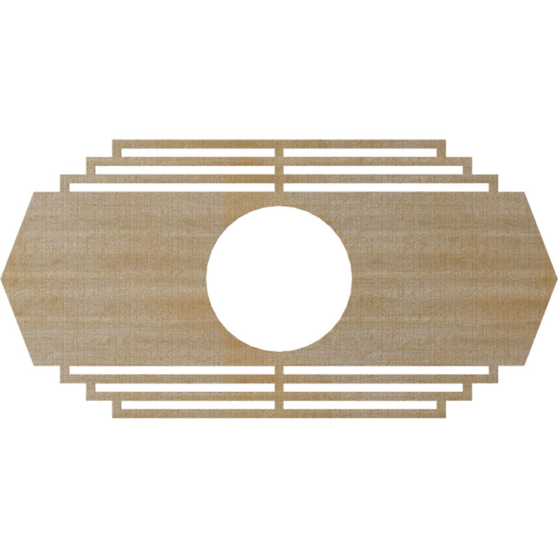Médaillon de plafond en bois Chrysler, Hickory, H 8 po x l 16 po x P 0,38 po