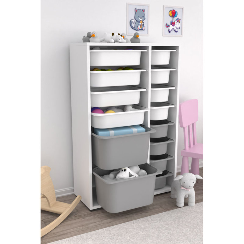 Armoire polyvalente moderne | 100% panneau de particules enduit de mélamine, épaisseur: 0,7 pouce | Comprend de nombreuses tablettes, des pieds en plastique et une conception murale | Parfait pour le bureau à domicile, le salon ou les solutions de rang