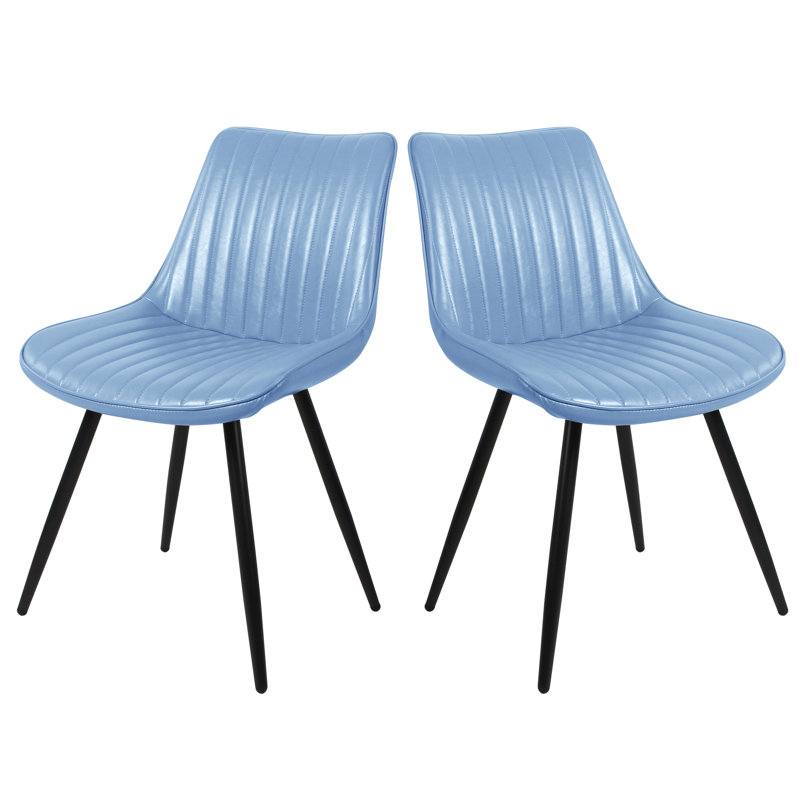 Chaises de salle à manger en similicuir pour le salon et la cuisine, Bleu