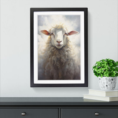 Sheep Realism No.2 - Single Picture Frame Print on Wood