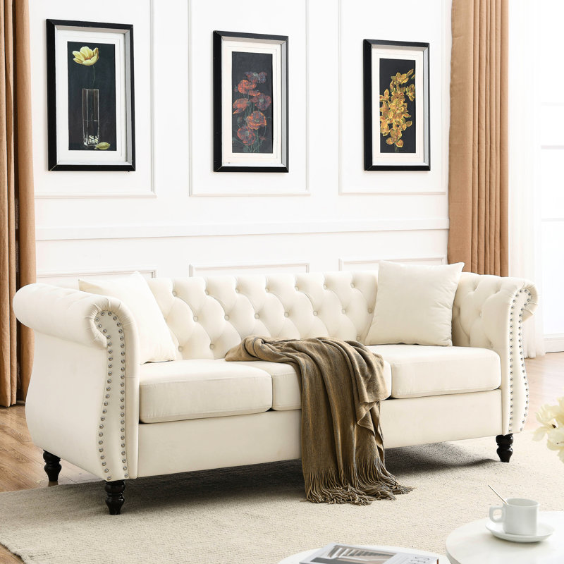 Velours beige 3 + 2 pour chambre à coucher ou bureau avec un design tendance